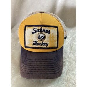 NHL Buffalo Sabres Reebok Adult Trucker Style Patch Logo Cap Hat Snapback Mesh